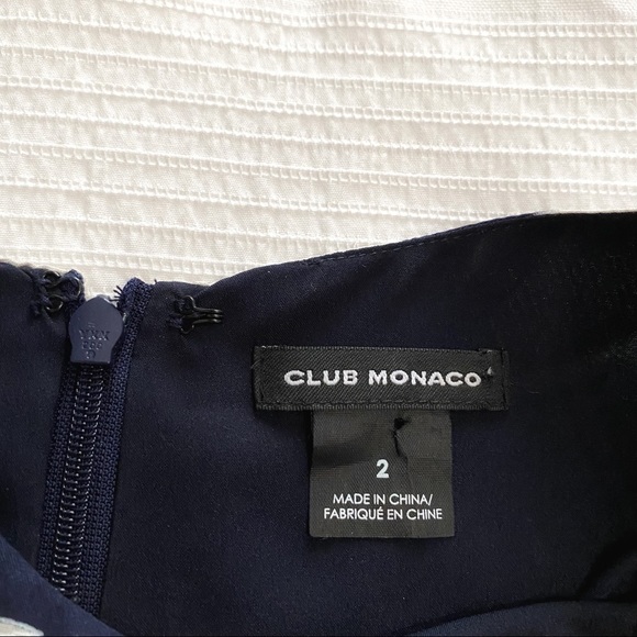 CLUB MONACO NAVY GREY FLORAL SILK BLEND SLEEVELESS ASYMMETRICAL DRESS - 2 - Picture 7 of 12